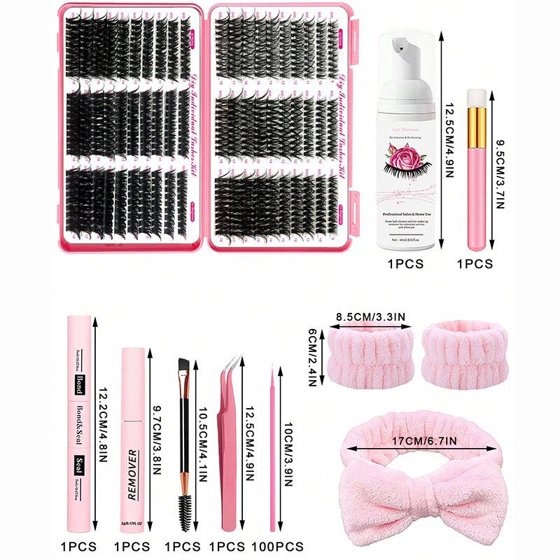 

Fluffy Eyelash Extension Kit: 590 Curled Clusters (9-18MM, 30D-100D)