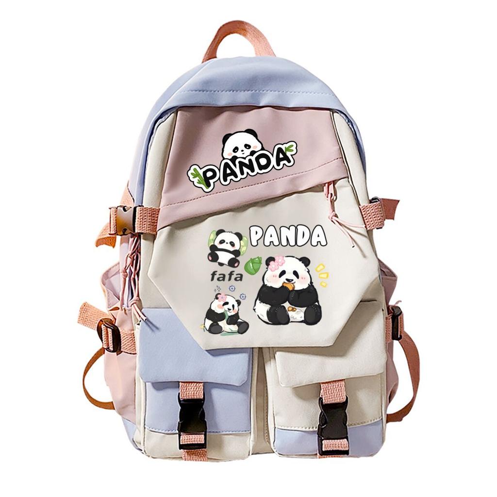 Panda Huahua Peripheral Printing Children'S Light Backpack Student School Bag Middle And High School Large Capacity