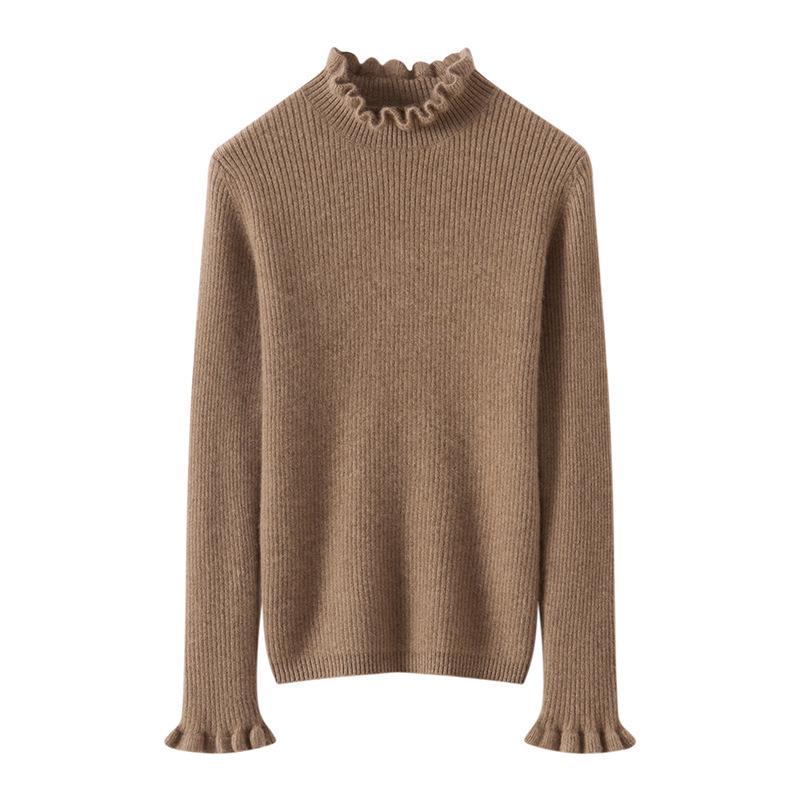 Autumn Winter Cashmere Knit Base Layer - Women's Soft & Comfortable Solid Color Fashion Top
