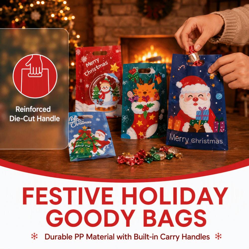 50Pcs PP Christmas Candy Bag Cartoon Style Christmas Gift Bag  Christmas Party