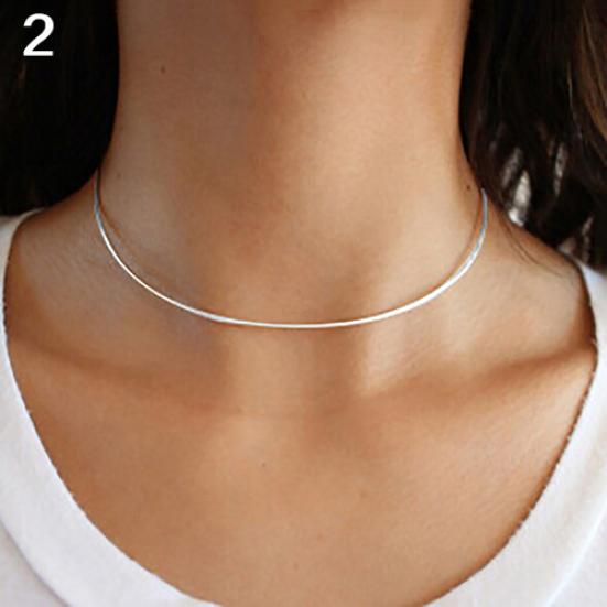 Women Lady Fashion Simple Design All Match Fine Collar Choker Necklace Jewelry