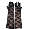 1Pairs Breathable Fishnet Gloves Floral Print Evening Mittens Kawaii Long Sexy Gloves  JK Lolita