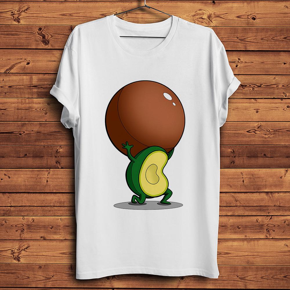 Greek Mythology Avocado Atlas Funny Joke Tshirt Casual Short Sleeve White T-Shirts Unisex Tee,Breathable No-cracking Printing