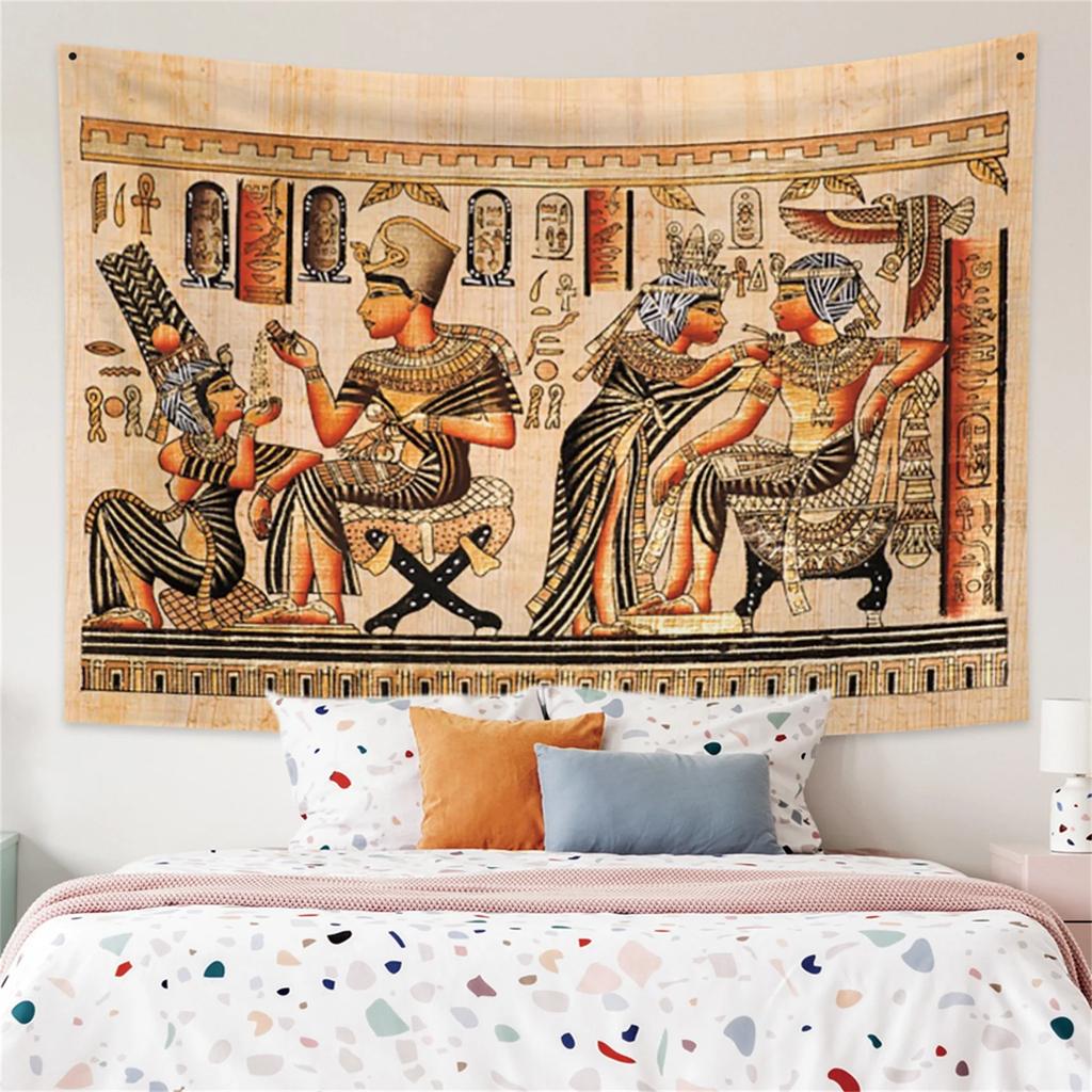 Ancient Egyptian Tapestry  Pharaohs  Hieroglyphics for Bedroom Decor Historical Style Enhance Your Space with Cultural Charm
