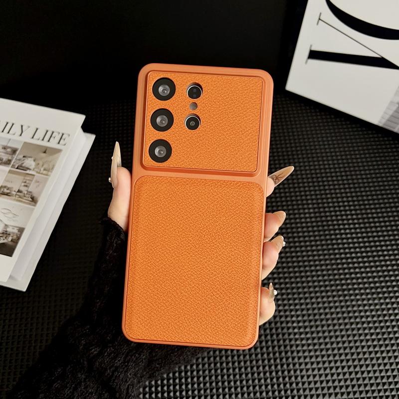 S26 Ultra Case Luxury Leather Skin Hybrid PC Bumper Matte Anti-skid Back Cover For Samsung Galaxy S26 Ultra S25 FE S24 Plus