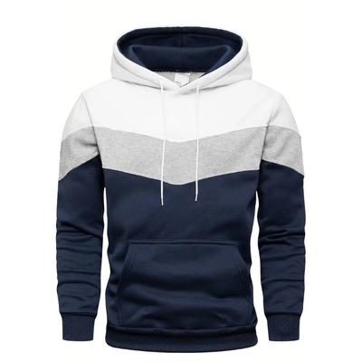 Herren Winddichter Color-Blocked Mantel für Herbst und Winter Herren Lässiger Pullover Sportoberteil Herren Minimalistischer Stil Sweatshirt