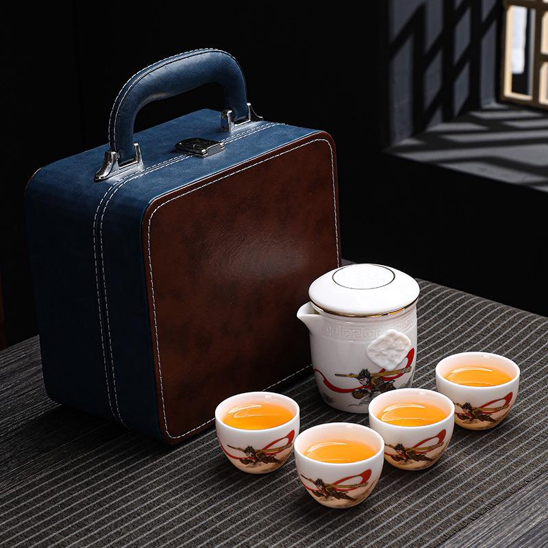 Panda-Themed Jade Tea Set 2024: Cultural Sichuan Travel Set - Perfect for Home, Outdoor Use & Gifts