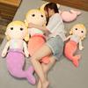 Cute Mermaid Plush Pillow Toy For Girls, Princess Bed Decor, Soft Velvet Stuffed Doll