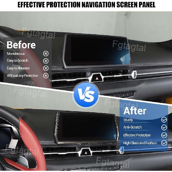 GPS Screen Frame Fit for Toyota Supra GR A90 A91 MK5 2019-2026 Car Navigation Screen Trim Cover, Center Display Frame Trim Cover Decoration (Carbon