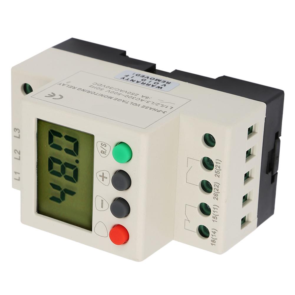 380V AC 50Hz 3 Phase Sequence Relay Protector Voltage Protective Relay with Digital Display