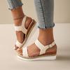 Fashion Women's Toe Wedge Summer Buckle Strap Gladiator Shoes Fashion Espadrilles Platform Sandalias Trend Anti-slip Wear Comfortable