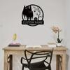 Personalizable Bat Metal Wall Art Family Name Sign Home Garden Outdoor Holiday Gift