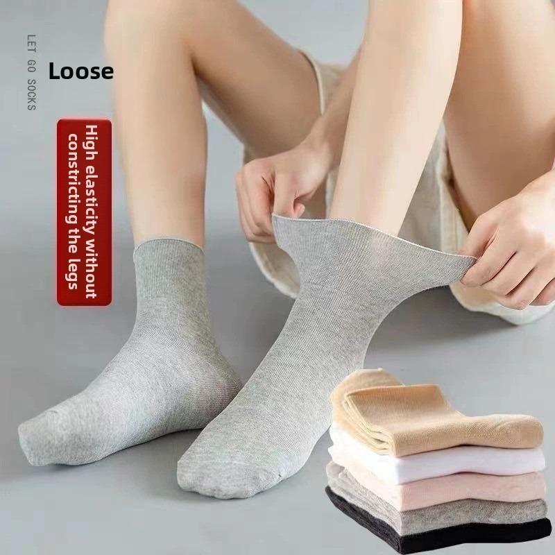 5 Pairs Women'S Non-Binding Diabetic Socks, Comfortable No-Restriction Footwear for Seniors & Pregnant Women
