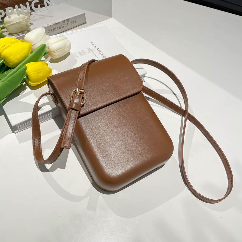 Candy Color Saddle Faux Leather Bag Sweet Small Square Phone Purse for Women CLE