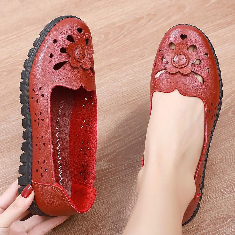 Sommer Lochschuhe Damen mittel rutschfest weichsohlig Freizeitschuhe bequem und atmungsaktiv Freizeitschuhe zum Alter von