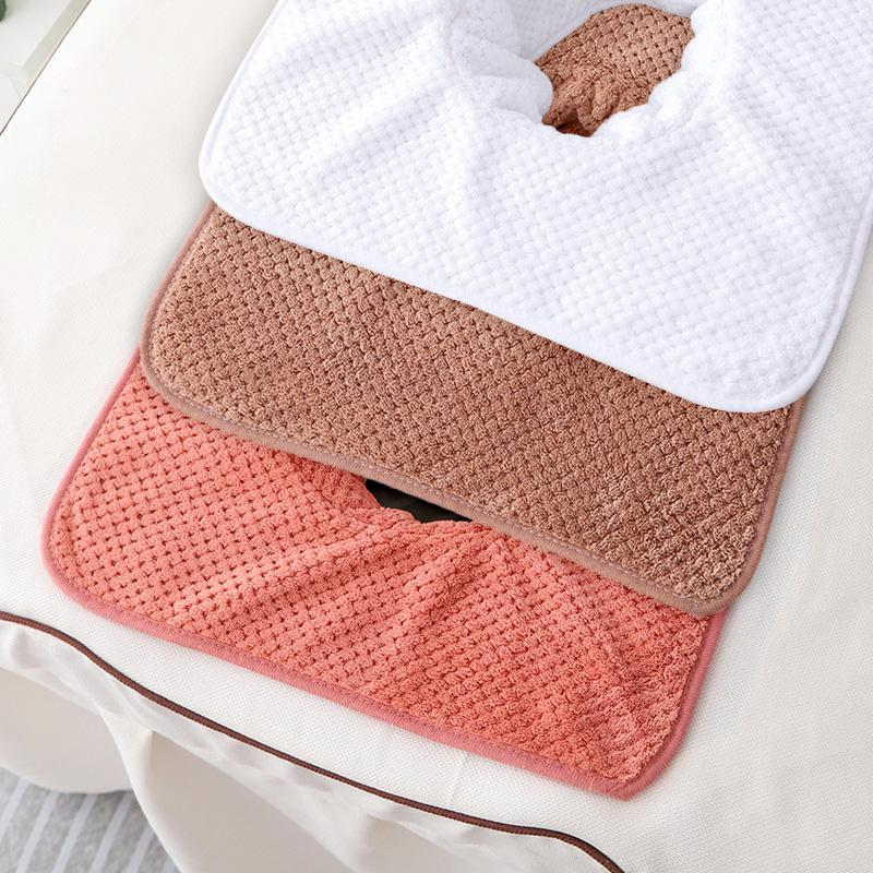 1 buc 35*35CM Masaj Moale Confortabil Frumusețe SPA Calitate Excelentă Fleece Coral Îngroșat Prosop de Față cu Orificiu pentru Respirație