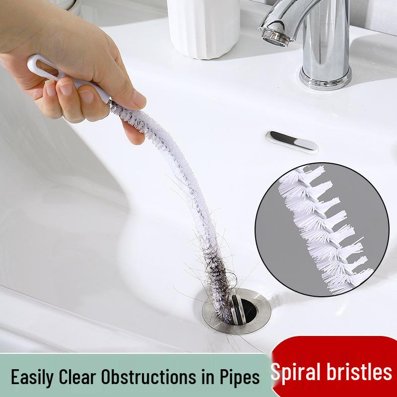 Bendable Drain Unclogging Brush for Hair Cleaning in Sinks, Bathrooms, and Toilets.