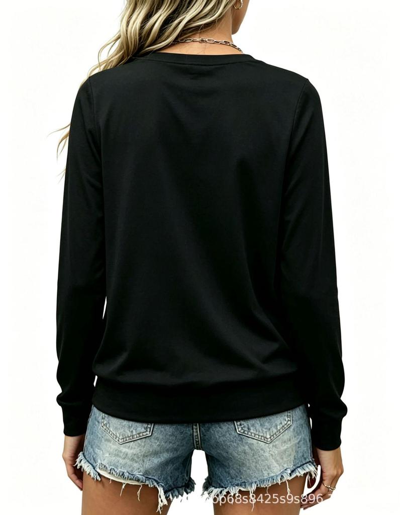 High-End European & American Women's Loose Round Neck Winter Hoodie & Milk Silk Inner Layer T-shirt