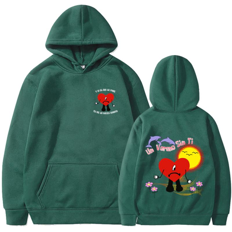 Trendy New Bad Bunny Pattern Printed Hoodie Unisex Hip Hop Street Sports Hoodie High Quality Hot Selling Top 2023