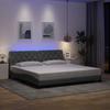 LED Bed Frame without Mattress Light Grey 200x200 cm Fabric