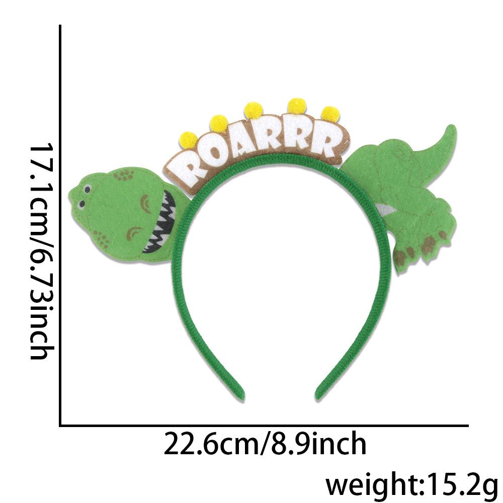 Dinosaur Headband Felt And Plastic Construction Lightweight 14.2g F