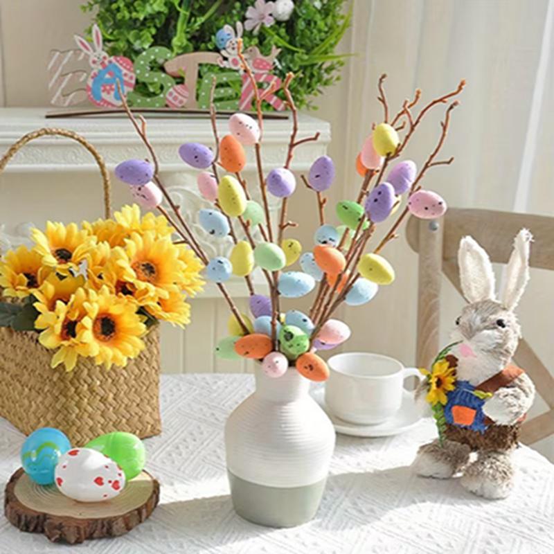 1/3/5Pcs Artificial Easter Egg Branches 35CM Fake Bouquets for Home Decor Garden Easter Decoration Party Supplies Vase Ornament