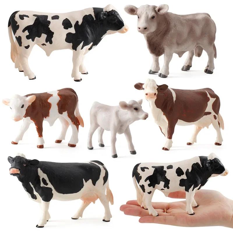 Children's Solid Simulation Cow Animal Model Toy Ornament