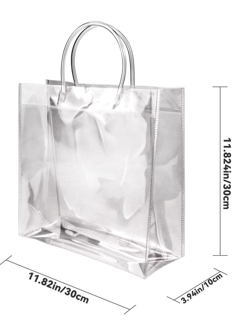 20-Pack Clear Plastic Gift Bags with Handles - Reusable PVC Party Favor Bags for Birthday, Wedding, Christmas, Mother's Day