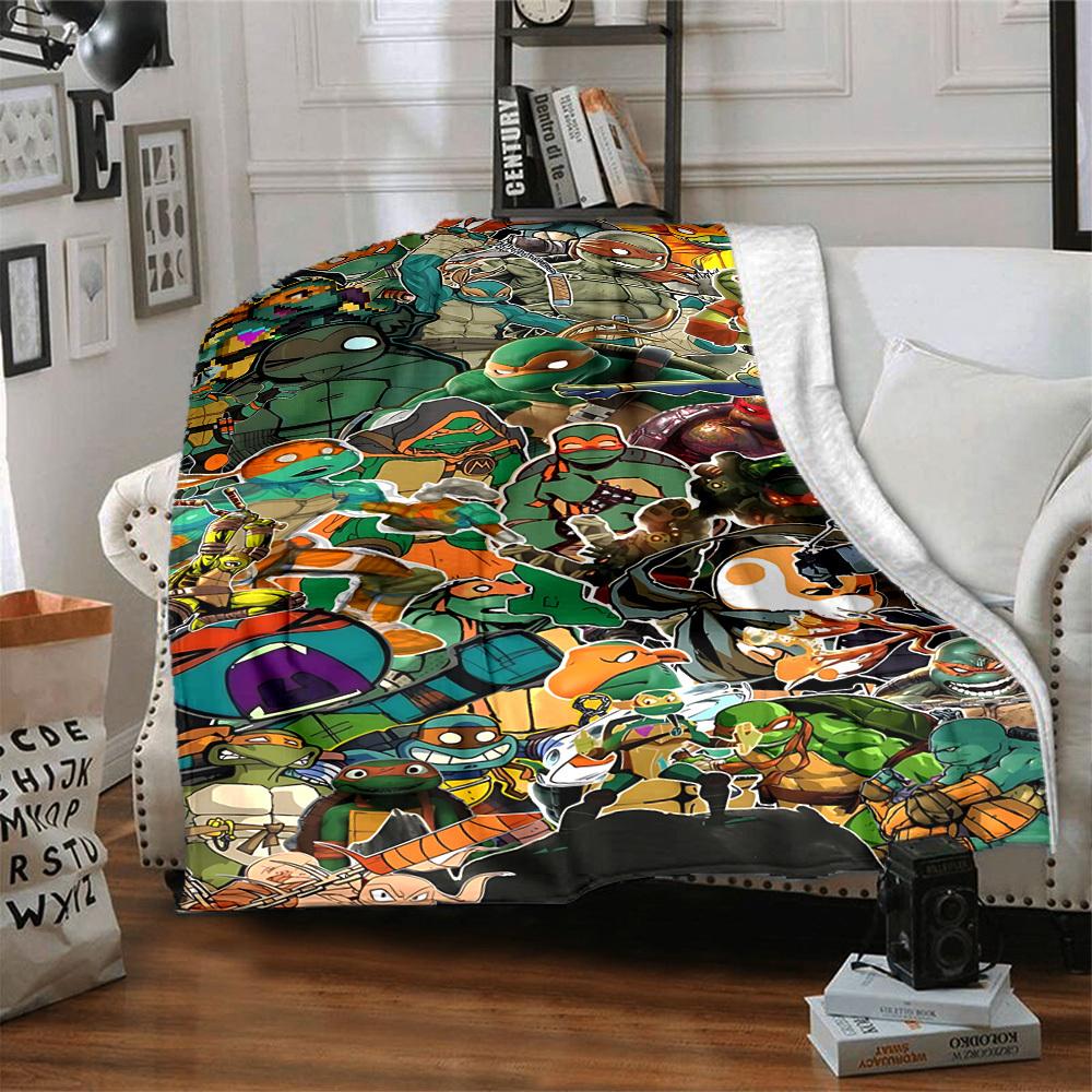1pc Turtles Flannel Blanket [Cozy Throw Blanket] For Sofa, Bed, Travel, Camping, Livingroom, Office, Couch, Chair, And Bed