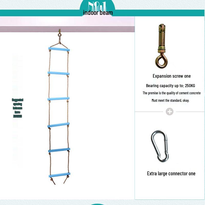 Children's Six-Speed Indoor/Outdoor Climbing Ladder and Swing Set