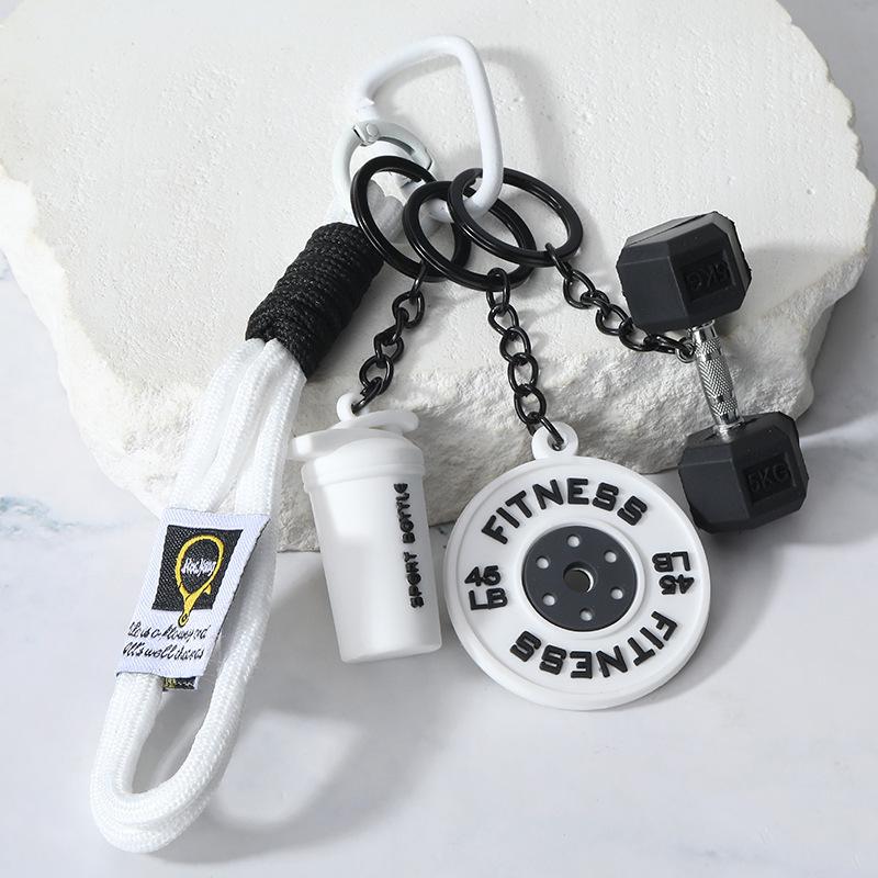 Creative DIY Mini Fitness Keychain: Detachable Dumbbell Pendant for Backpacks & Couples