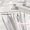 5pcs Retractable Gel Pen Korean Fashion Simplicity Transparent Writing Pen Quick Drying ST/CS Tip 0.5mm Black Ink Scrapbook Pen