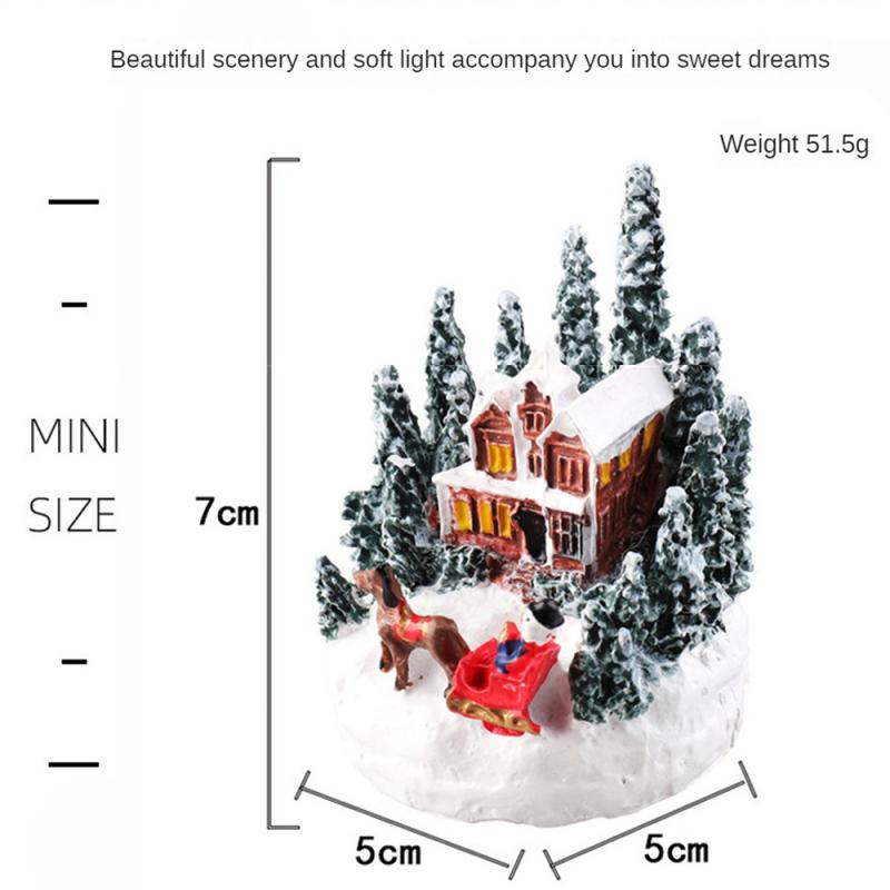 Christmas Decorations Resin House Luminous Ornaments Christmas Micro Landscape Christmas Small House Christmas Gift