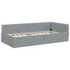 L Shaped Bed Frame with Headboard Light Gray 31.5  X 78.7  (80 Cm X 200 Cm) Fabric