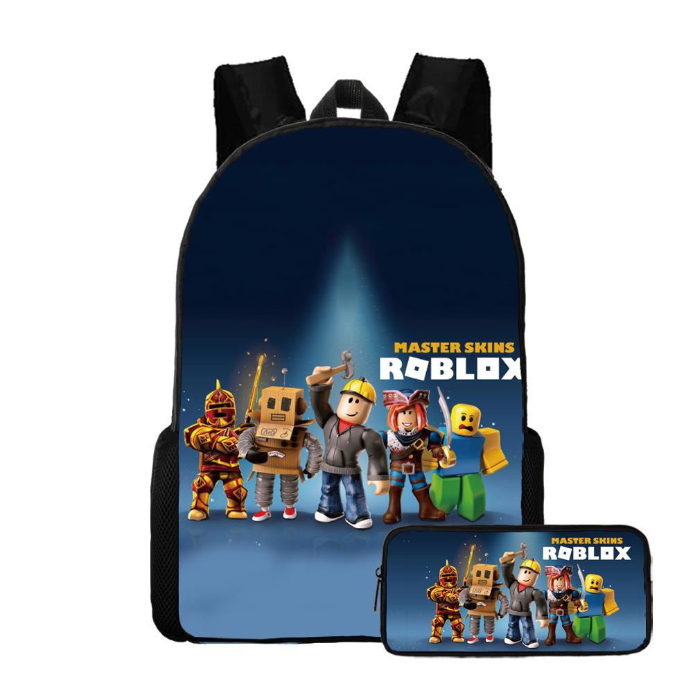 Roblox Two-Piece Set, Elementary And Middle School School Bag, Children'S Backpack, Cartoon Animation Backpack.