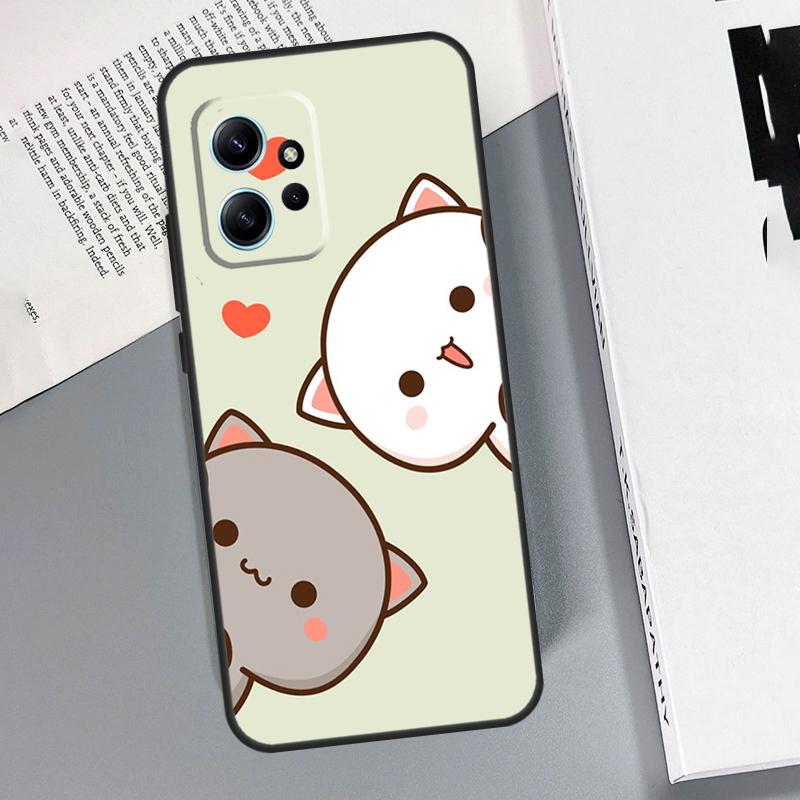 Cartoon Peach Mochi Cat Case For Xiaomi Redmi Note 11 Pro Note 12 8 9 10 Pro 12S 10S 11S 9S Redmi 12C 9C 10C Capa