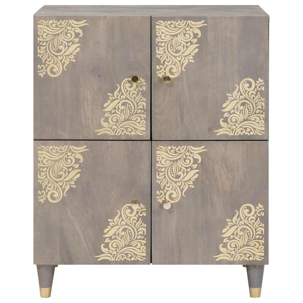 Sideboard Gray and Gold 60 x 33 x 75 cm Solid Mango Wood
