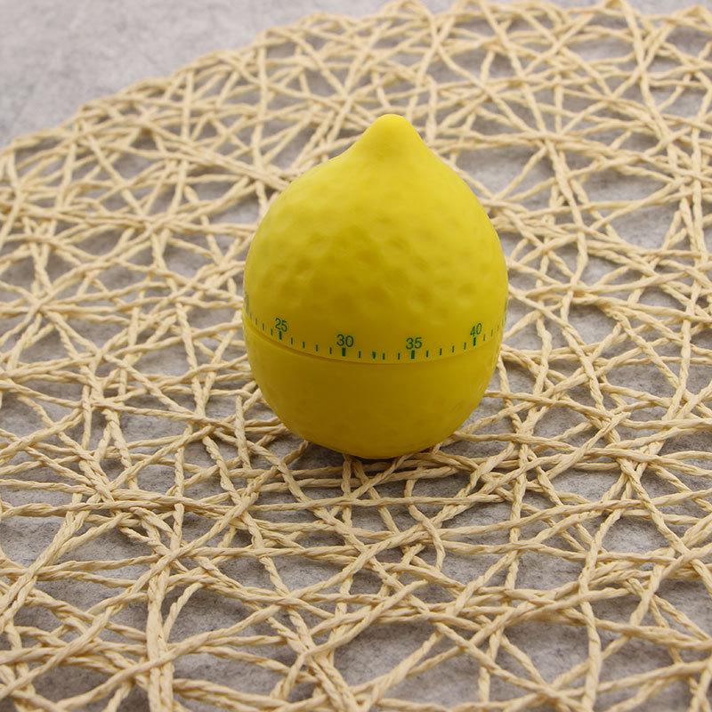 Lemon-Shaped 60-Minute Wind-Up Kitchen Timer for Cooking & Baking