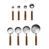 4/8Pcs Wooden Handle Stainless Steel Measuring Cups Spoons Baking Tools Coffee Measuring Spoon Set Bartending Scale Accessories