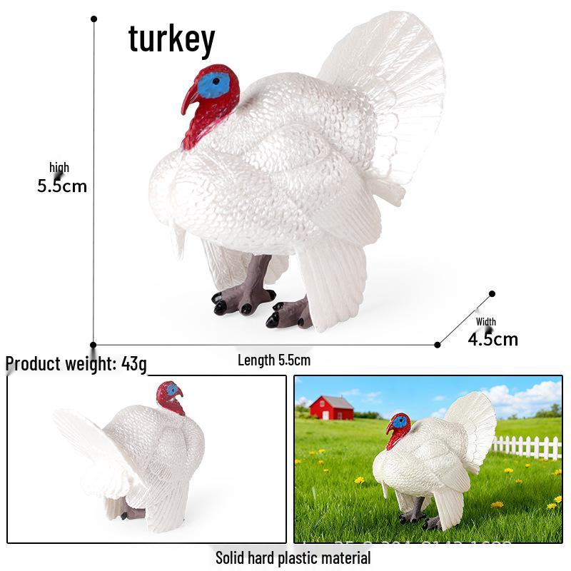 Realistic Farm Animal Models: Big Yellow Duck, Rooster, Turkey, Goose, and Swan
