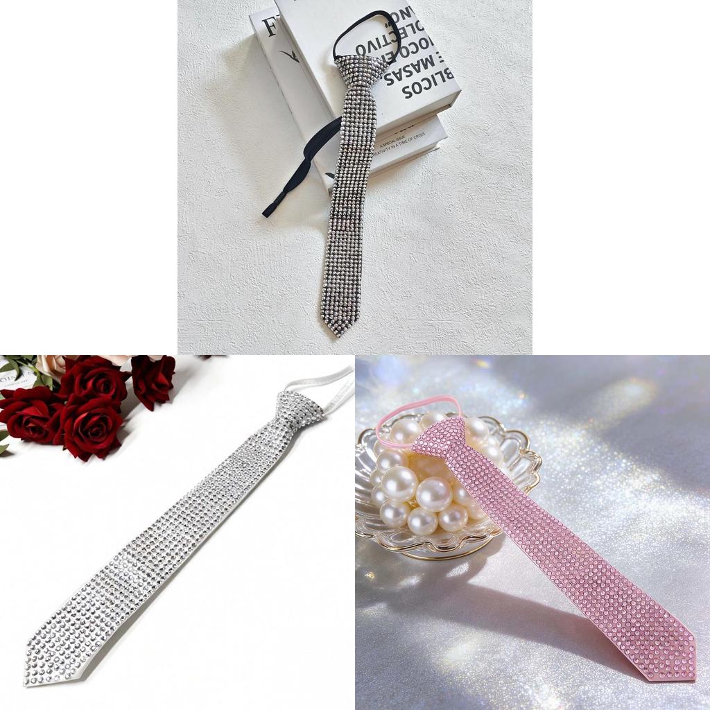 Diamond Encrusted Narrow Tie With Arrow Shape For Men And Women Perfect For Formal And Casual Wear