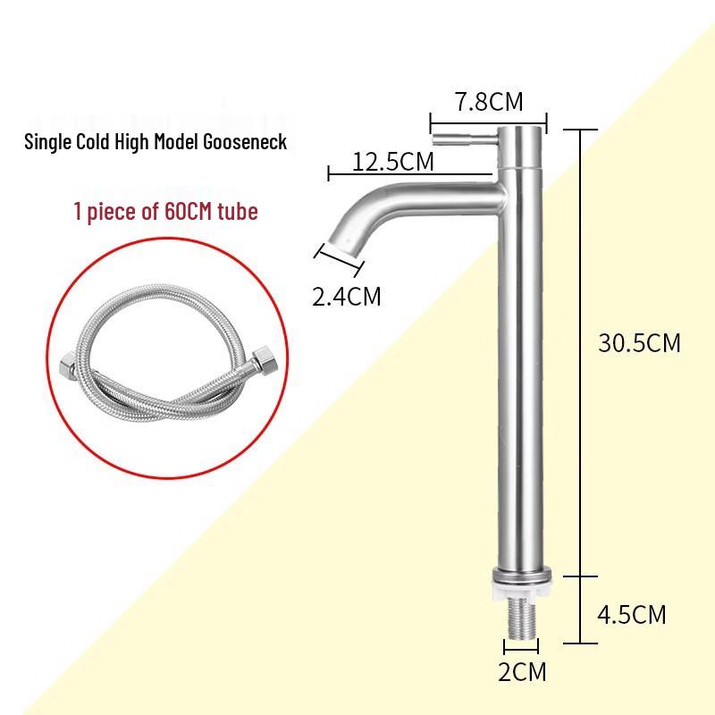 TaiYouYuan Stainless Steel Single Cold Countertop Faucet