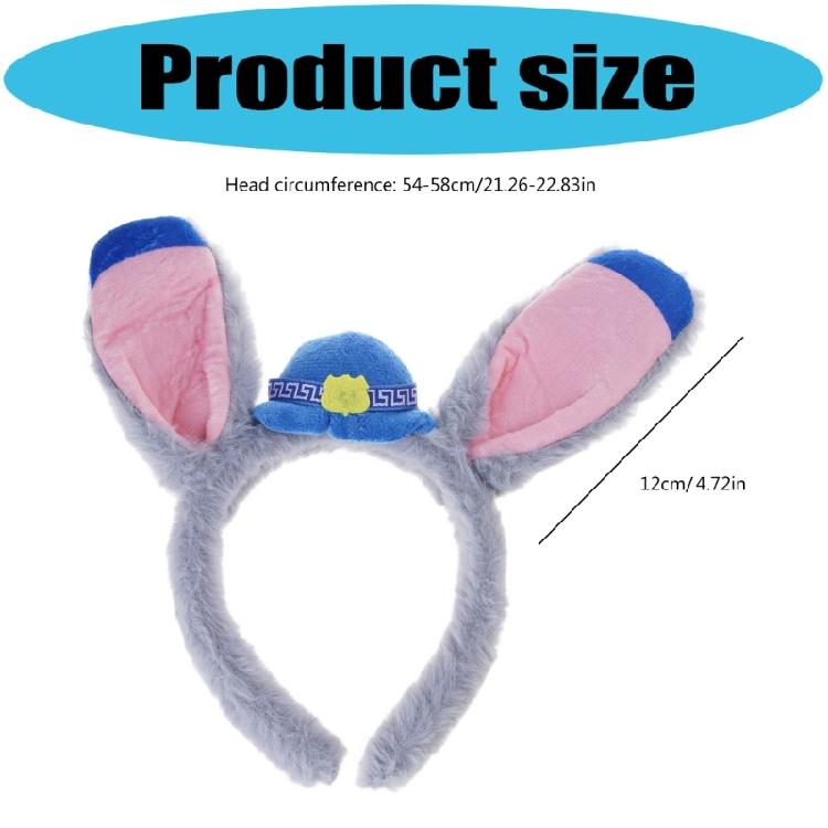 Soft Rabbit Ears Hair Accessory Multi Color Choices For Costume Parties Daily Outfits Photo Props