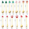 Weihnachtsgeschirr Edelstahl Löffel Gabel Set Kreativer Schneemann Löffel Kaffeelöffel Obstgabel Perfekte Feiertags-Tischdeko