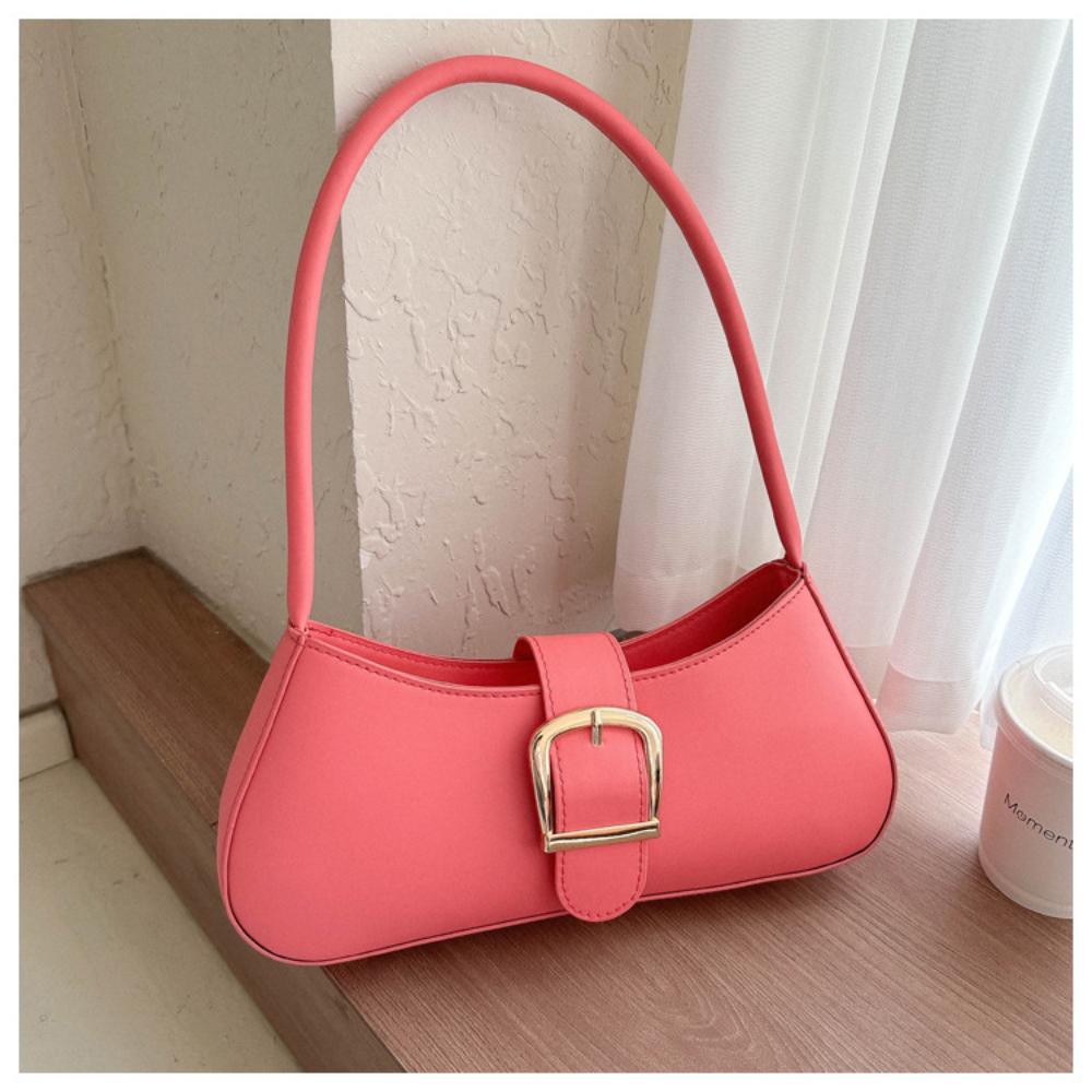 Shoulder Bag Smooth French Bag Underarm Bag Ergomic Pu Leather Handbag For Shopping Daily Use Office
