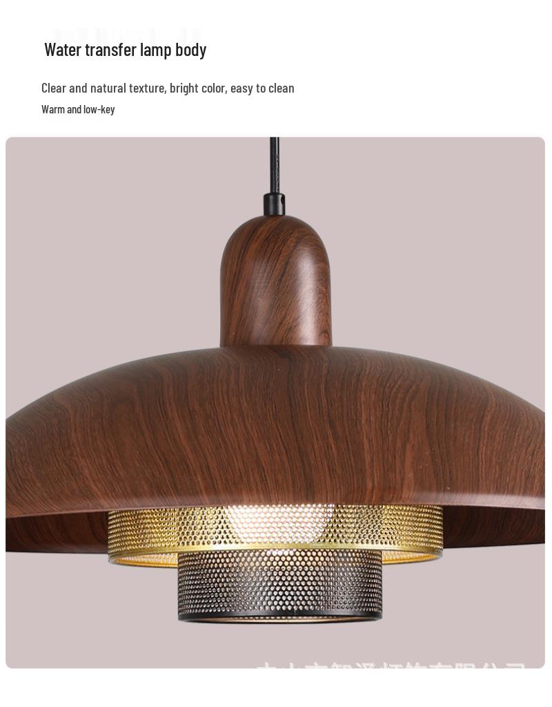 New Chinese Style Minimalist Wood Grain Chandelier for Dining, Bedside, or Bar