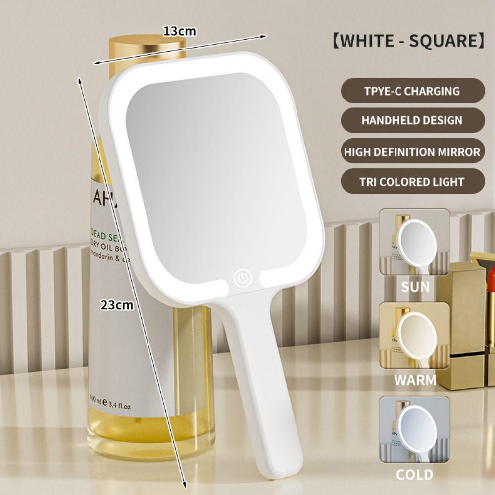 Square/Round LED Makeup Mirror Fill Light Cosmetic Mirror Portable Vanity Mirror  Travel