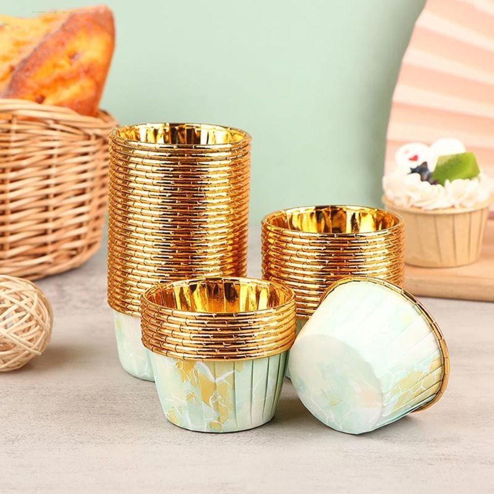 50pcs Kitchen Baking Supplies Foil Cupcake Liners Mini Cake Wrapper Baking Cup