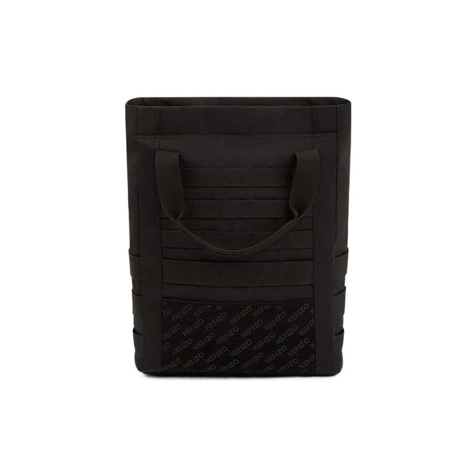 Kenzo Label Print Shoulder Strap Tote Bag Women Tote Bags Black FD55SA211F30-99