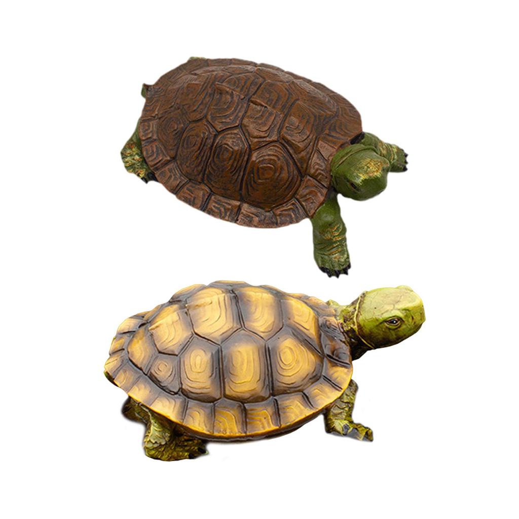 Garden Turtle Statue Joke Toy Lifelike Animal Sculpture Fake Tortoise Ornament for Outdoor Courtyard Pool Water Pond Decoration